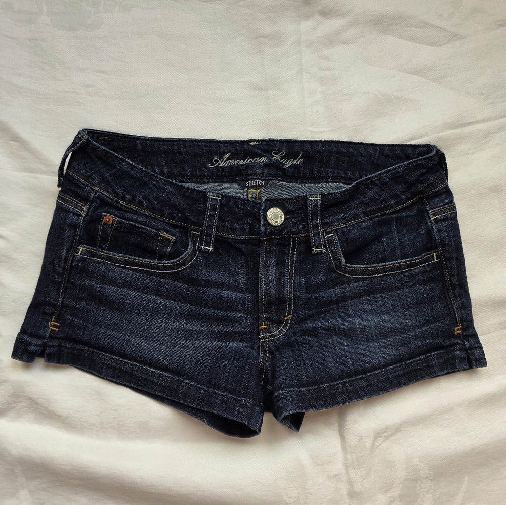 American Eagle Outfitters Blue Jean Shorts Cuffed Hem